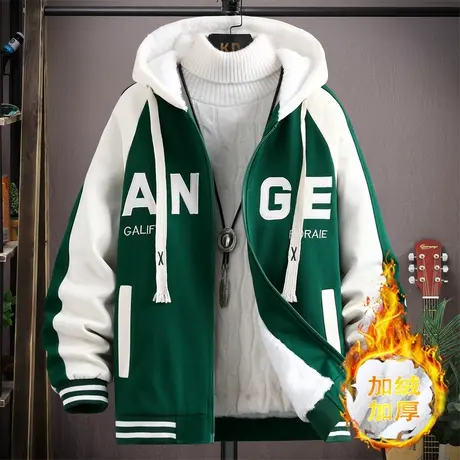 13岁初中学生潮流棒球服男孩12大童加绒帅气夹克16青少年宽松外套商品大图