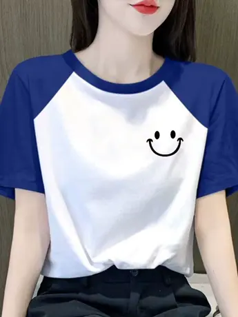 盐系穿搭小个子仿棉短袖t恤女2023新款夏季小众设计感正肩上衣服图片