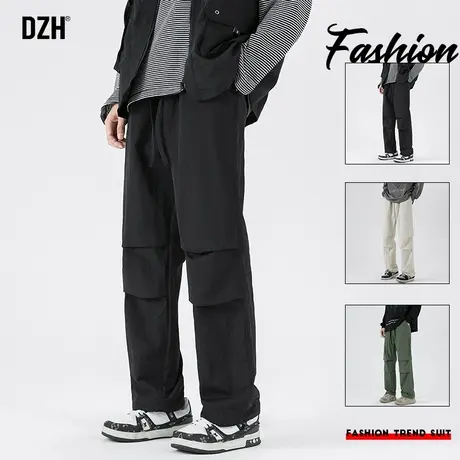 男士黑色美式冲锋裤男款秋季裤子男工装裤2024新款潮牌阔腿休闲裤商品大图