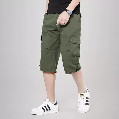 夏季男休闲裤士运动裤七分裤男宽松直筒裤青年工装裤男士短裤潮流图片
