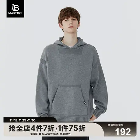 Lilbetter毛衣男款冬季新款外衣休闲百搭上衣宽松街头连帽外套潮商品大图