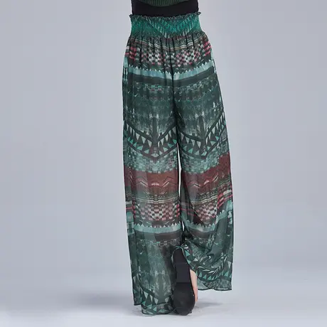 【新品】sdeer圣迪奥裤装女夏 民族风情印花阔腿长裤S16280823商品大图