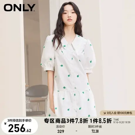 ONLY奥莱2023夏季新款新款娃娃领泡泡袖短款连衣裙女图片