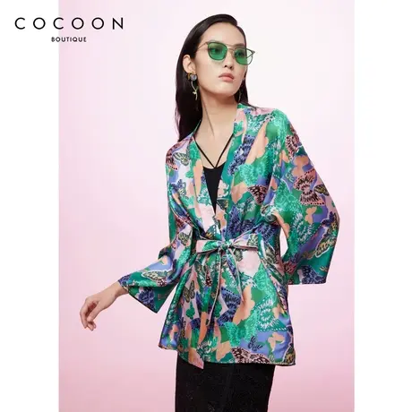 商场同款2023春新款日常亮绿气质短款香风短外套女商品大图