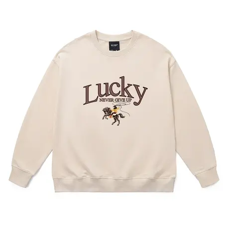 美式潮牌西部牛仔复古印花圆领卫衣男女vibe高街宽松套头上衣潮商品大图