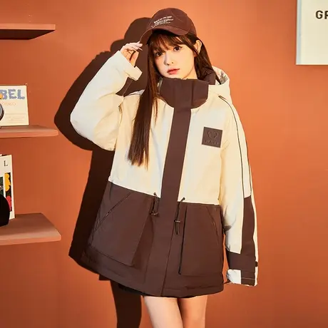 唐狮冬季新款羽绒服女爆款潮流ins工装外套高级感加厚派克服12.18图片