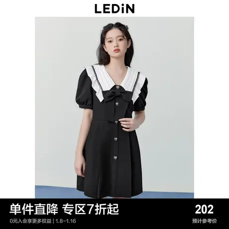 乐町小香风连衣裙夏季裙子初春法式千金正式场合小黑裙图片