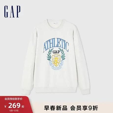 Gap男女春季2024新款LOGO学院风宽松廓形卫衣情侣装上衣885517商品大图