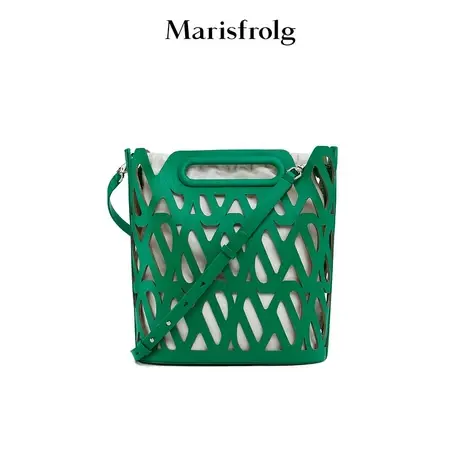 【女士包袋】玛丝菲尔春新款绿色镂空设计软水晶牛皮斜跨包女商品大图