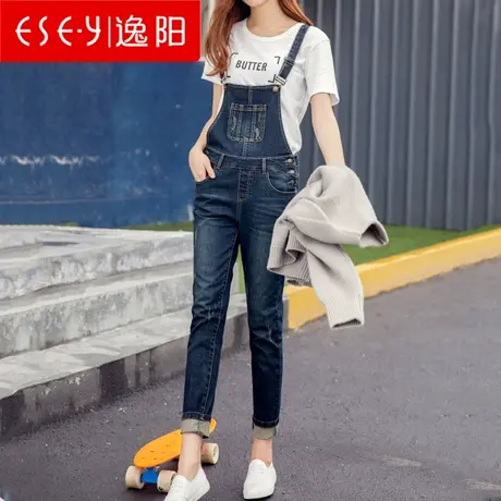 逸阳女裤牛仔背带裤女韩版宽松秋季特价清仓高腰显瘦小个子减龄商品大图