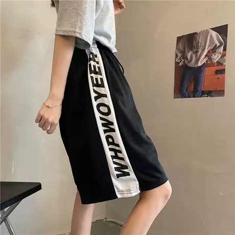 运动短裤女夏季薄款宽松直筒休闲裤显瘦外穿高腰五分阔腿裤潮ins图片