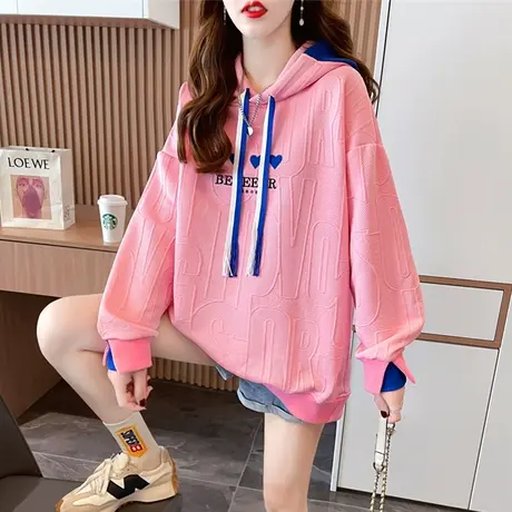 卫衣女春秋季韩版宽松bf慵懒风ins设计感小众薄款带帽百搭外套潮商品大图