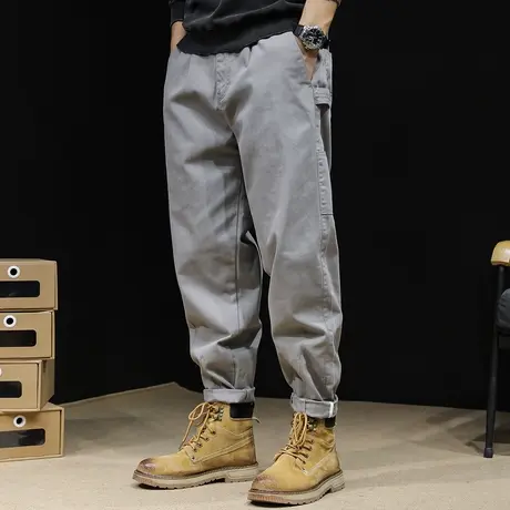 日系工装裤男秋冬款潮牌休闲男裤哈伦直筒宽松大码男士裤子春秋潮商品大图