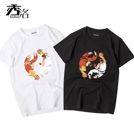 秀洛街霸T恤拳皇男士短袖T恤青年夏纯棉圆领体恤日系韩版潮流半袖图片