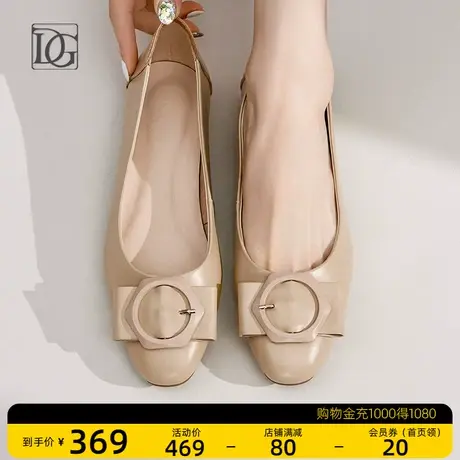 头层牛皮浅口单鞋女真皮2023新款春季法式平底鞋低跟休闲妈妈皮鞋商品大图