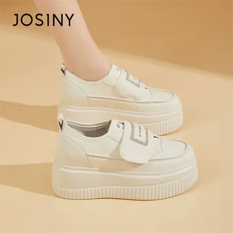 Josiny/卓诗尼内增高小白鞋女2024春季新款女鞋子厚底松糕休闲鞋商品大图