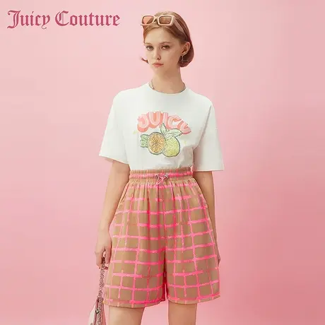 Juicy Couture橘滋春夏新款休闲裤短裤梭织直筒裤慵懒风女商品大图