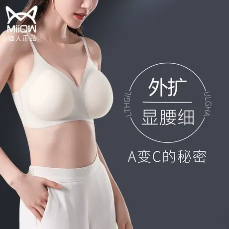 猫人外扩型胸内衣女小胸聚拢显胸大无痕美背夏季薄款无钢圈文胸罩图片