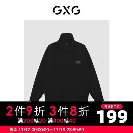 GXG男装 冬季黑色时尚潮流休闲青年经典款棉服外套GC107002K图片