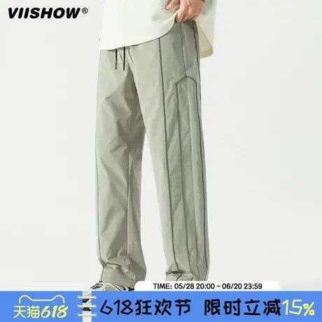 VIISHOW2024Q秋冬运动跑步裤子男生秋季线条显高梭织耐磨休闲裤商品大图