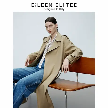 朗姿欧洲EiLEEN ELITEE2025年春季新款高级感修身中长款风衣外套图片