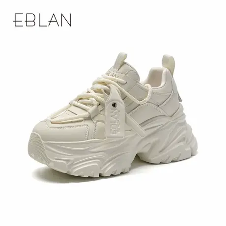 EBLAN/伊伴厚底黑色老爹鞋2025春季新款小个子运动休闲鞋增高女鞋商品大图