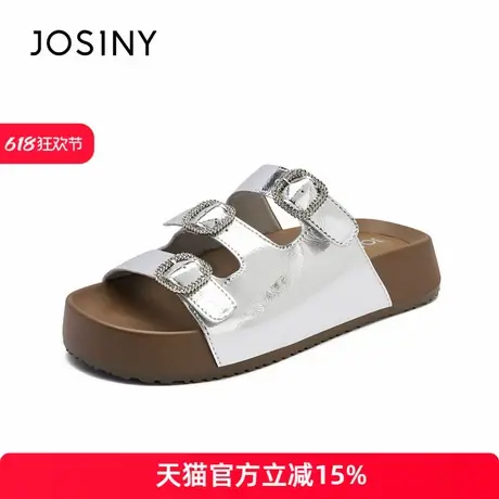 卓诗尼2025年夏季新款时尚百搭平底凉鞋女透气舒适一字拖鞋商品大图