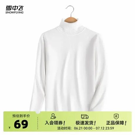 雪中飞毛衣男秋冬2025新款高领内搭加绒加厚男装纯色针织打底衫PC商品大图