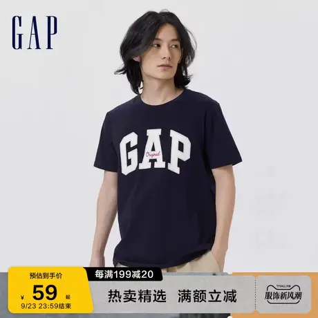 Gap男女装夏季LOGO纯棉亲肤短袖T恤848801情侣廓形运动上衣图片