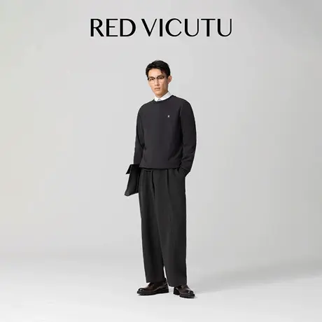 VICUTU威可多男长袖T恤25新款舒适圆领上衣商务通勤休闲百搭卫衣图片