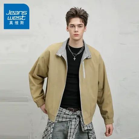 N5真维斯外套男2025新款秋季美式潮牌户外立领上衣男士春秋装夹克商品大图