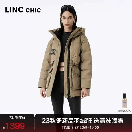 LINCCHIC金羽杰羽绒服女中长款2023秋冬新品都市机能派克感3249商品大图