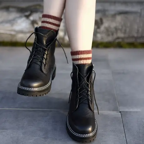 Artmu阿木马丁靴女冬加绒英伦风短靴网红女靴子新款机车骑士靴图片