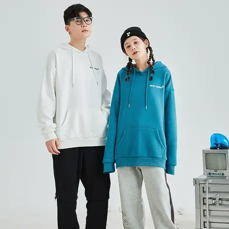 唐狮春秋新款情侣卫衣宽松情侣装外套男女连帽上衣潮酷ins商品大图