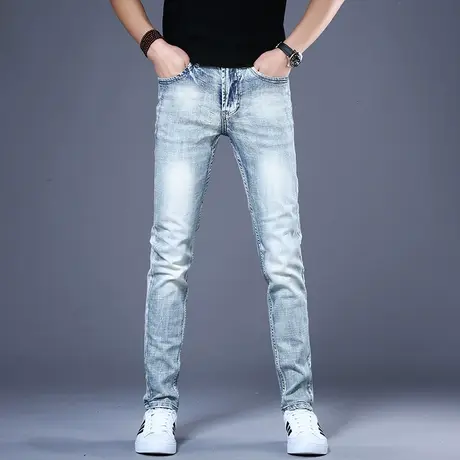 2023年新款男士牛仔裤男秋冬男款潮牌休闲修身小脚男款裤子男弹力商品大图