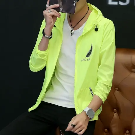 防晒服男夏季韩版潮流修身帅气夹克男装薄款透气男士学生防晒衣商品大图