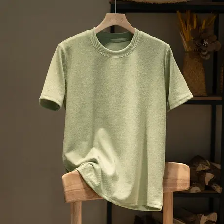 享永子短袖棉质T恤女纯色简约百搭上衣宽松显瘦软糯2024春夏新款商品大图