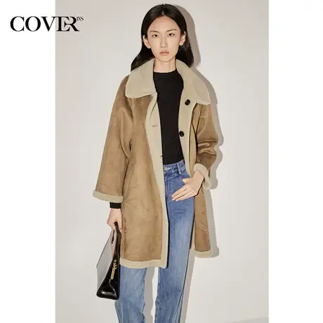 COVER冬季两面穿设计保暖休闲羊毛绒外套商品大图