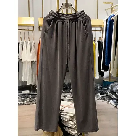 铜氨丝阔腿裤春秋新款韩版宽松垂感休闲显瘦百搭直筒长裤子ins潮商品大图