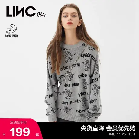 【毛衣合集】LINCCHIC金羽杰毛衣针织提花宽松毛衣女2011116图片