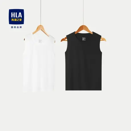HLA/海澜之家弹力内衣背心24抗菌舒适纯色柔软贴身透气打底内衣男商品大图