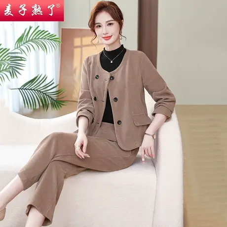 妈妈春装气质套装两件套装上衣服秋冬中老年女装洋气长袖卫衣裤子图片