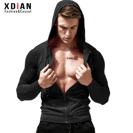 运动外套男士春秋季休闲速干紧身长袖上衣跑步健身外衣薄款夹克潮商品大图