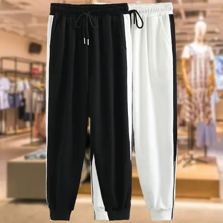 加肥加大码女裤束脚裤宽松200斤春秋款洋气中年胖妈妈卫裤运动裤商品大图