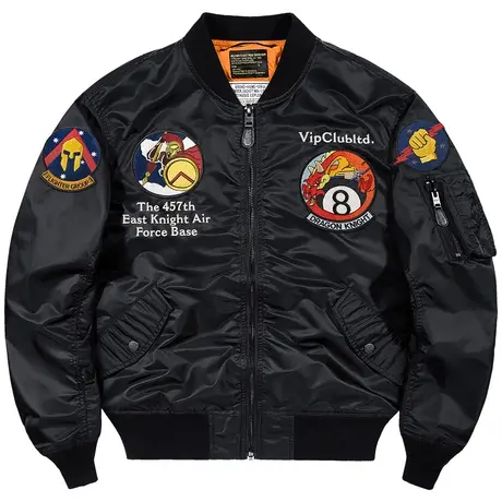 VIP飞行员夹克男士工装外套春秋季宽松潮牌刺绣vintage棒球服薄款图片