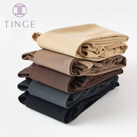 TINGE磨毛孕妇踩脚裤袜保暖可调节高腰托腹光腿显瘦腿神器连裤袜图片