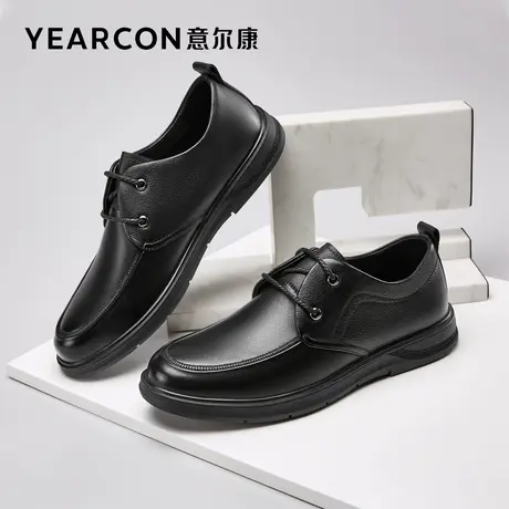 意尔康皮鞋男2023年春季新款真皮软底驾车男士中老年爸爸休闲单鞋图片