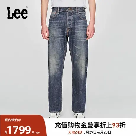 Lee商场同款25春夏新品宽松直筒五袋款101+复古深蓝色男牛仔裤潮图片