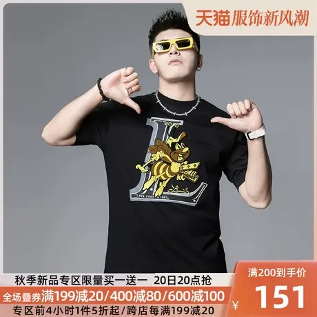 SXF圣希梵短袖t恤男 2023夏季潮牌刺绣重磅纯棉体恤宽松男士上衣商品大图