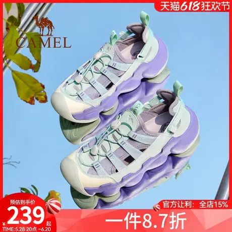 骆驼女鞋2025夏季新款户外运动凉鞋女款镂空透气包头耐磨沙滩鞋子商品大图